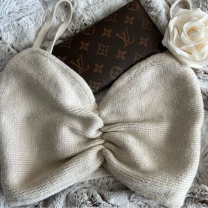 12th tribe Cream Sweater Crop Top